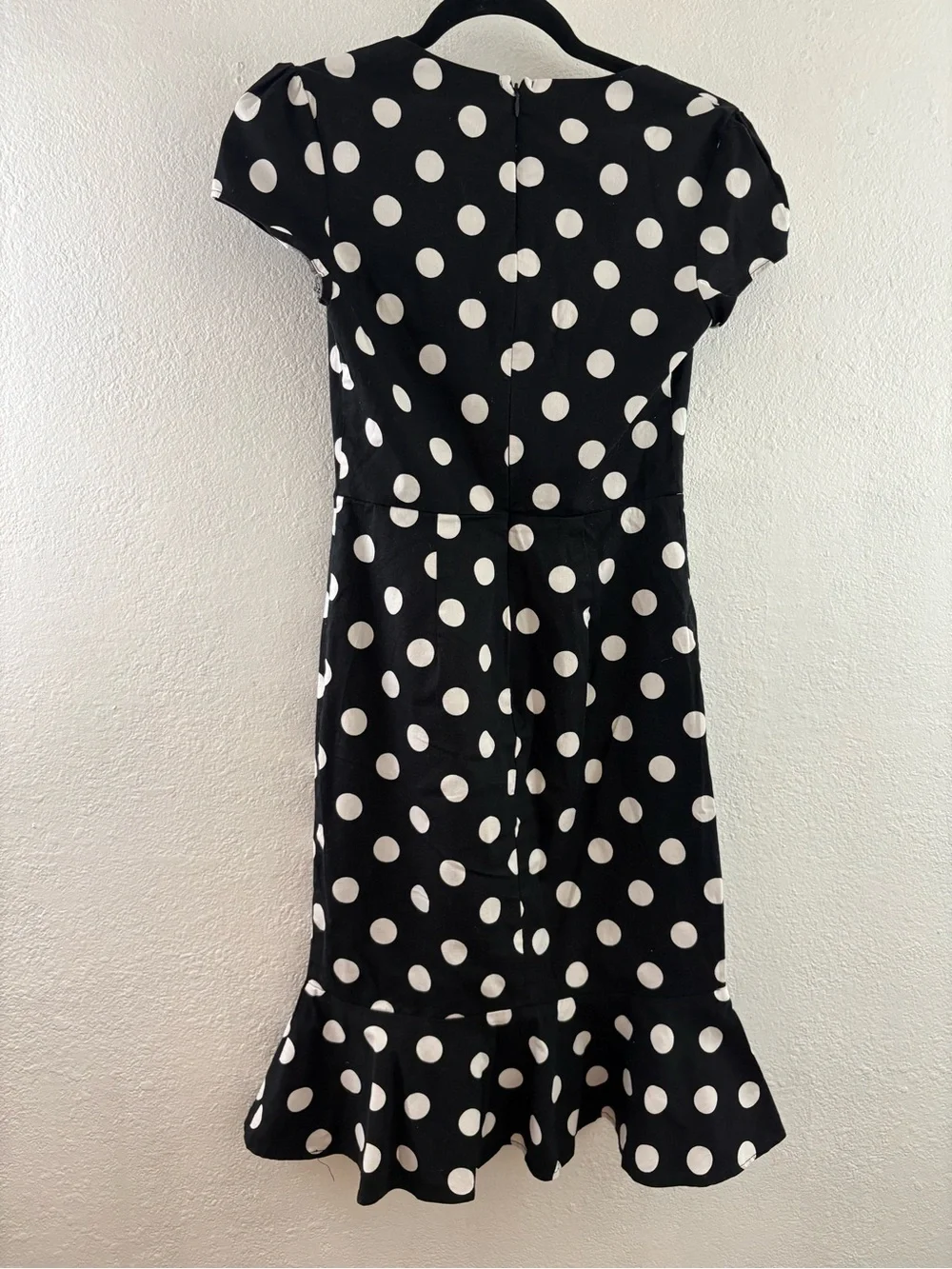 Belle Poque polka dot dress features a distinctive ruffled mermaid hem  size 2 - Picture 6 of 7